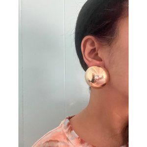 Big gold earrings mirror studs large huge earring ball round chunky statement